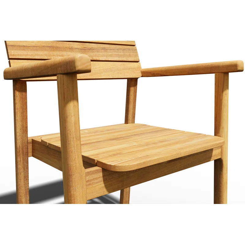 Curated Maison Riva Wood Outdoor Dining Armchair (Set of 4)