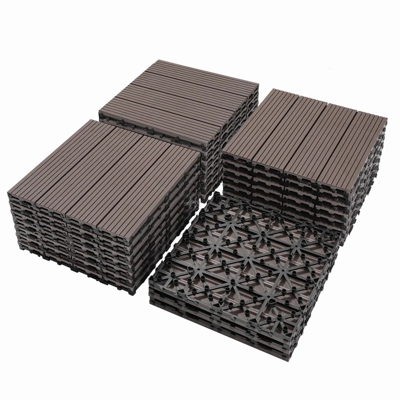 Taroo Clocks Plastic Composite Deck Tiles Set of 20, Sustainable Composite Decking Resist Rust, Water, Weather, Easy to DIY & Maintain, Ideal for Patios, Balconies, Rooftops
