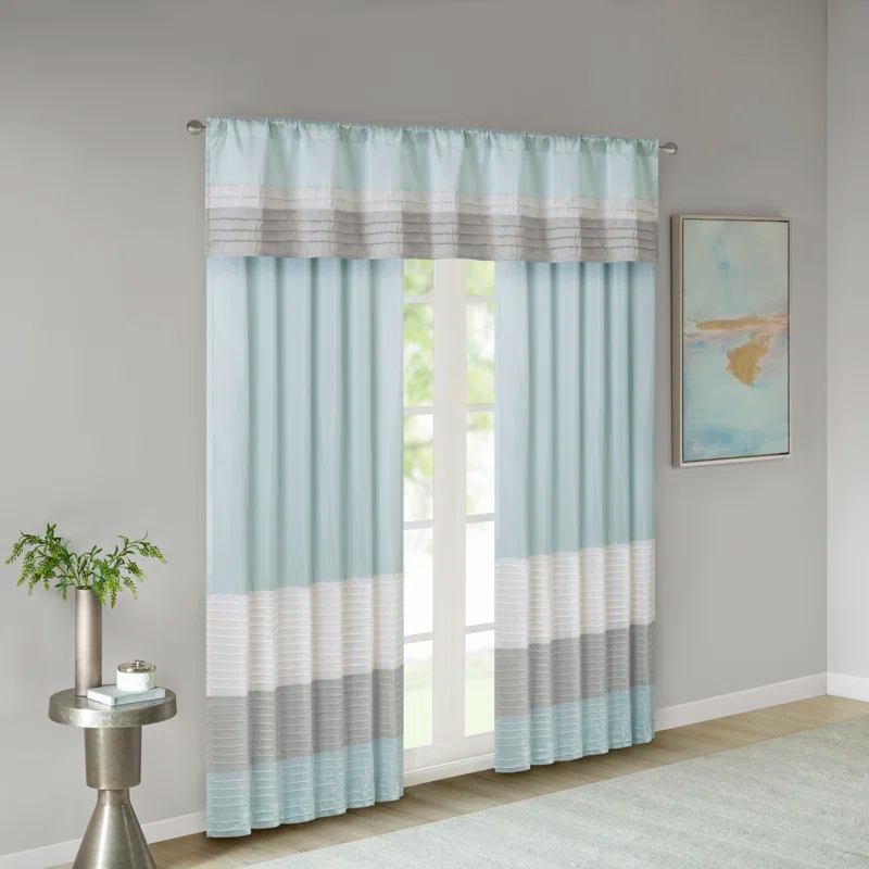 Madison Park Amherst Polyoni Pintuck Window Valance