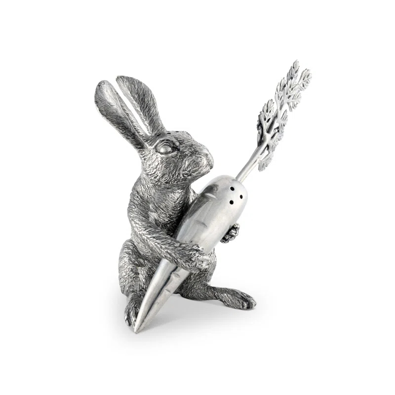 Vagabond House Garden Friends Rabbit Carrot Salt or Pepper Shaker