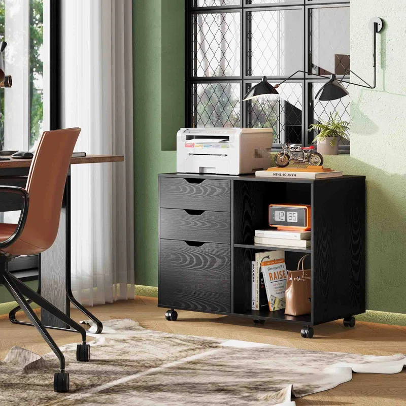 MOHAAB 24.7" H x 31.3" W Printer Stand with Wheels