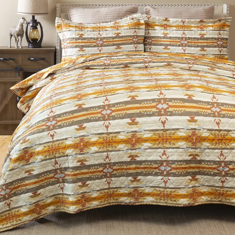 Carstens Inc. Amarillo Sunset Geometric Shapes Quilt Set