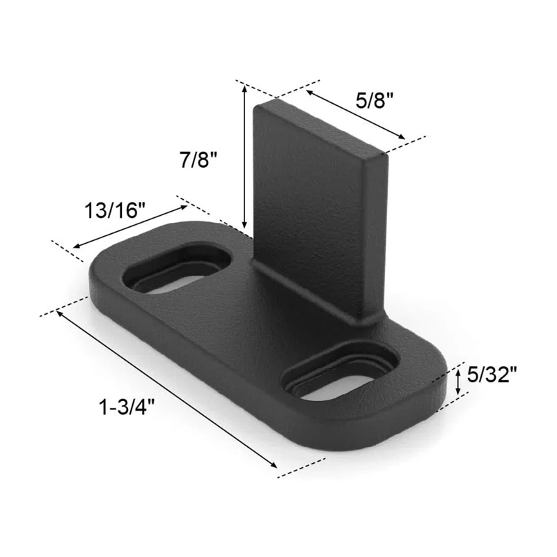 HERACLES No Groove Adjustable Sliding Door Guide, Bottom Floor Guide, Barn Door Floor Guide Floor Mount, Bypass Door Guide, Black Plastic With Screws(2Sets)