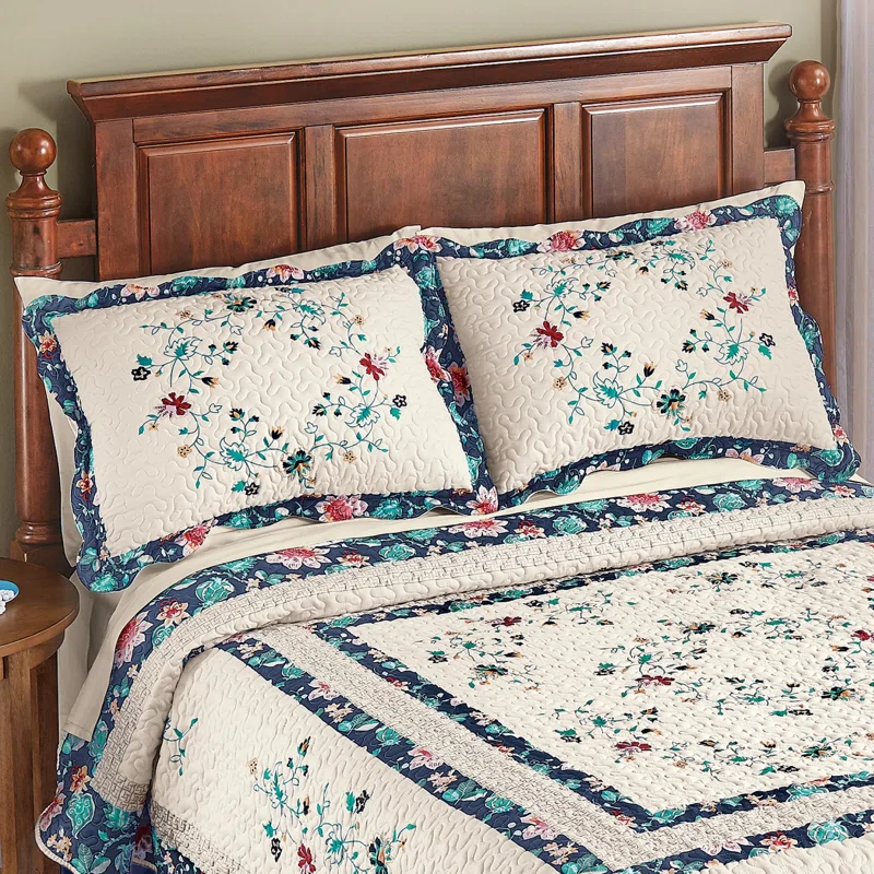 Winston Brands Felicity Floral Diamond Microfiber Pillow Sham