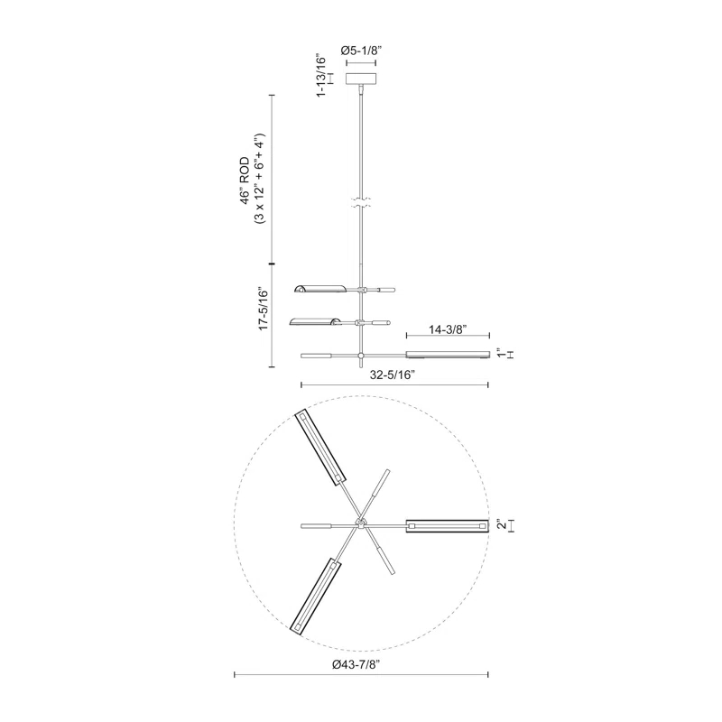 Alora Lighting Astrid 4 - Light Dimmable LED Sputnik Chandelier