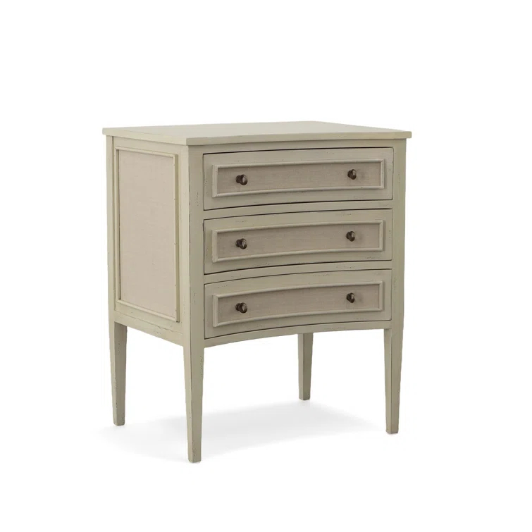 Whitley Cream Mahogany and Linen Farmhouse Accent Chest