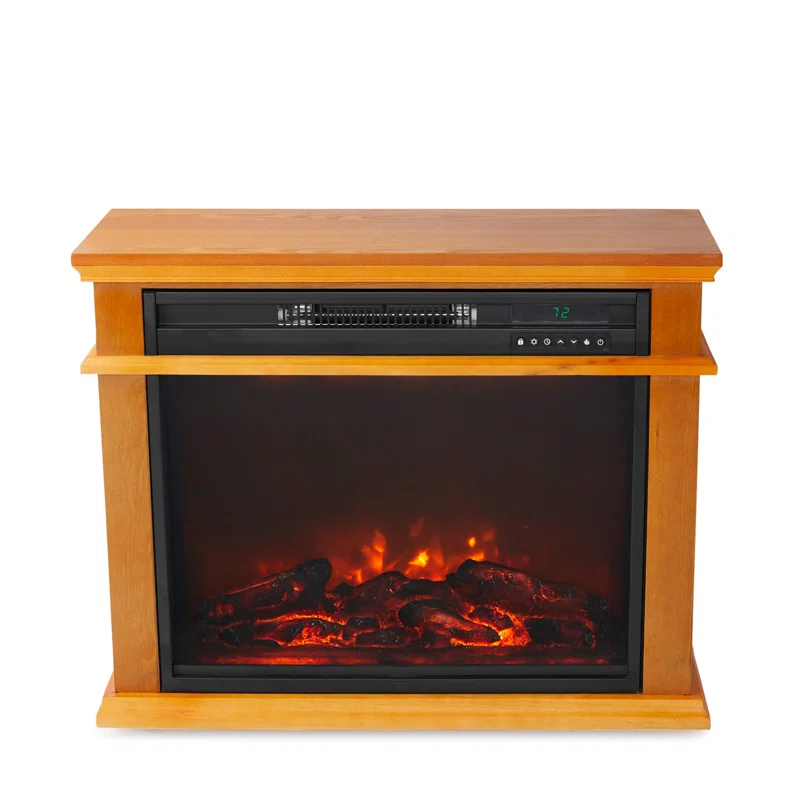 Lifesmart LifeSmart LifePro 1500W Portable Electric Infrared Quartz Indoor Fireplace, Oak
