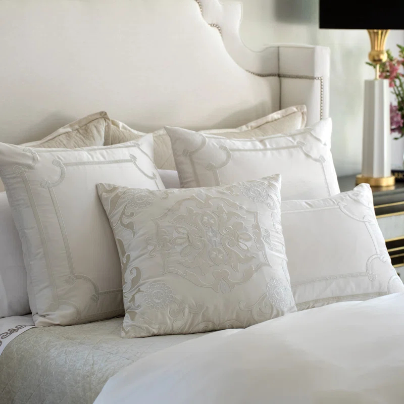 Lili Alessandra Vendome Appliqued Feather Throw Pillow