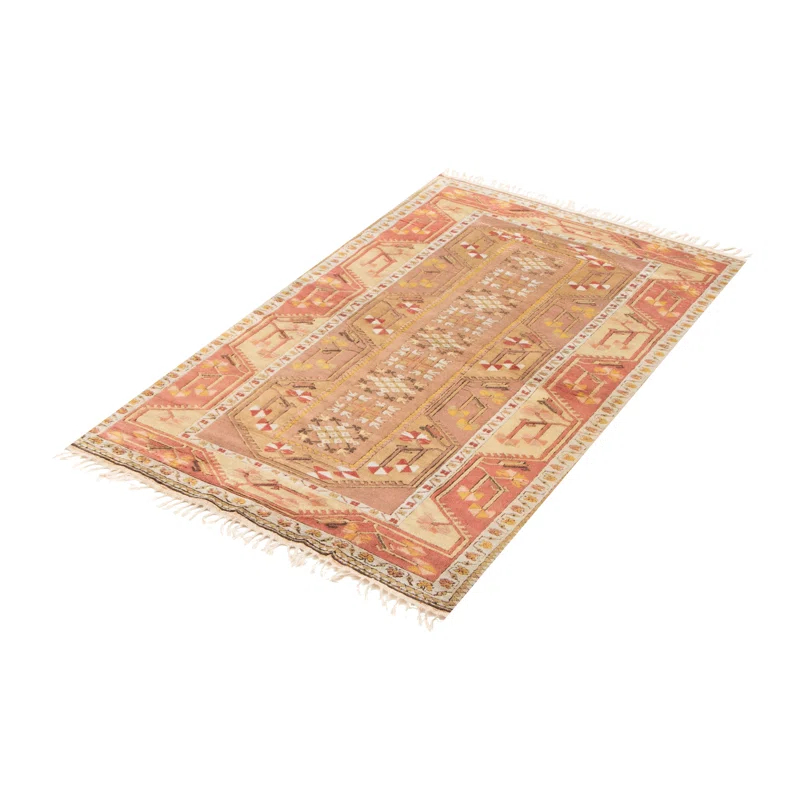 Isabelline One of kind Hand-Knotted Andelz Copper Rug 4'0" x 6'6"