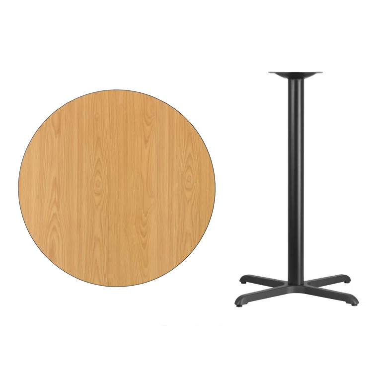 Flash Furniture Carrus Round Laminate Table Top with Height Table Base