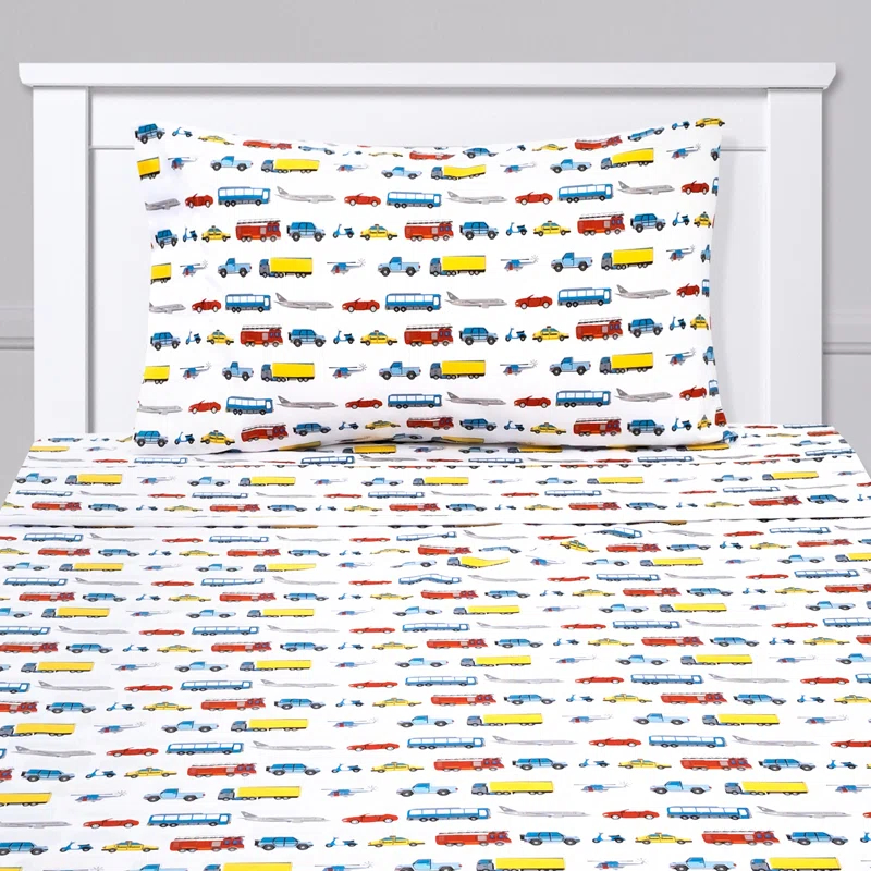 Sweet Home Collection Cars Transportation Bed Sheet Set