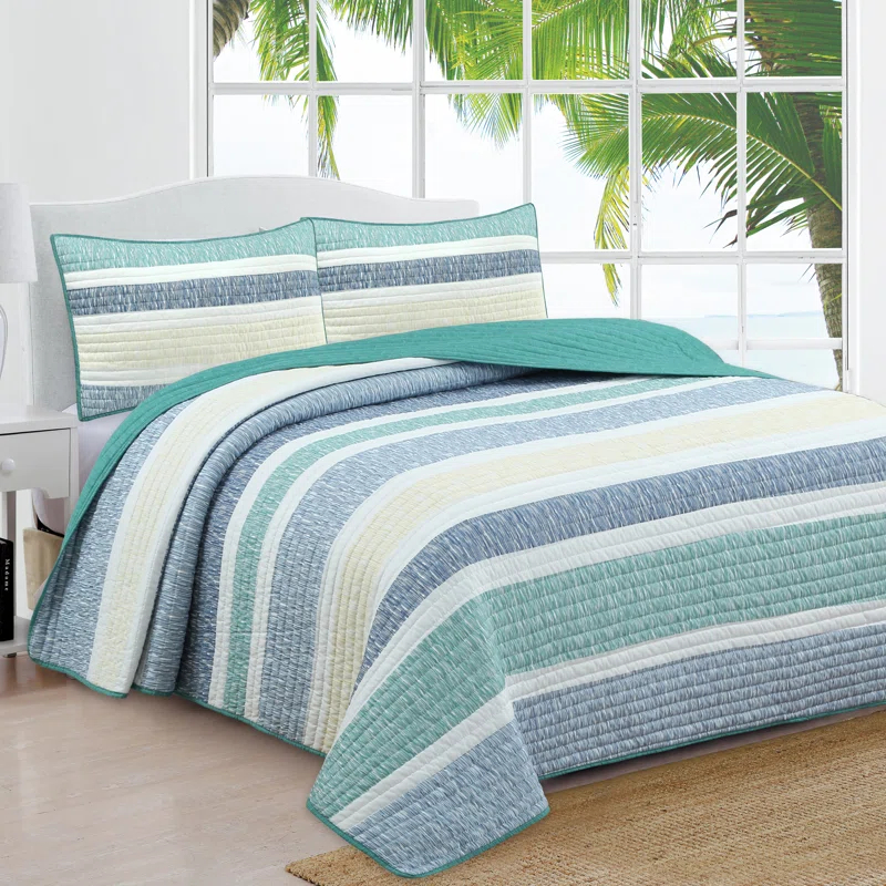 American Home Fashion Phillips Reversible Quilt Set