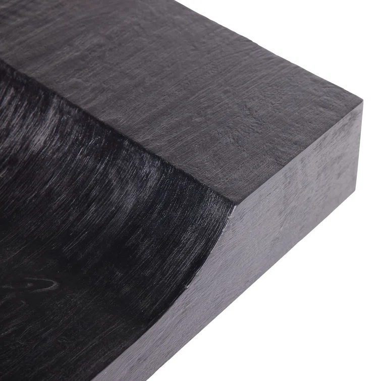 Lanny Sleek Blackened Teak and Iron Bench for 2