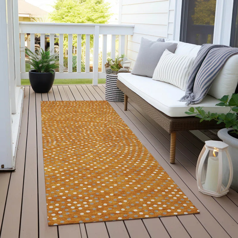 Machine Washable Indoor/Outdoor Chayden ACN1021 Orange 9' x 12' Rug
