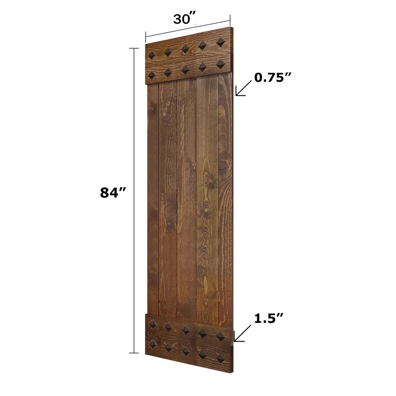IsLife 84'' Solid Wood Paneled Matte without Installation Hardware Kit Barn Door