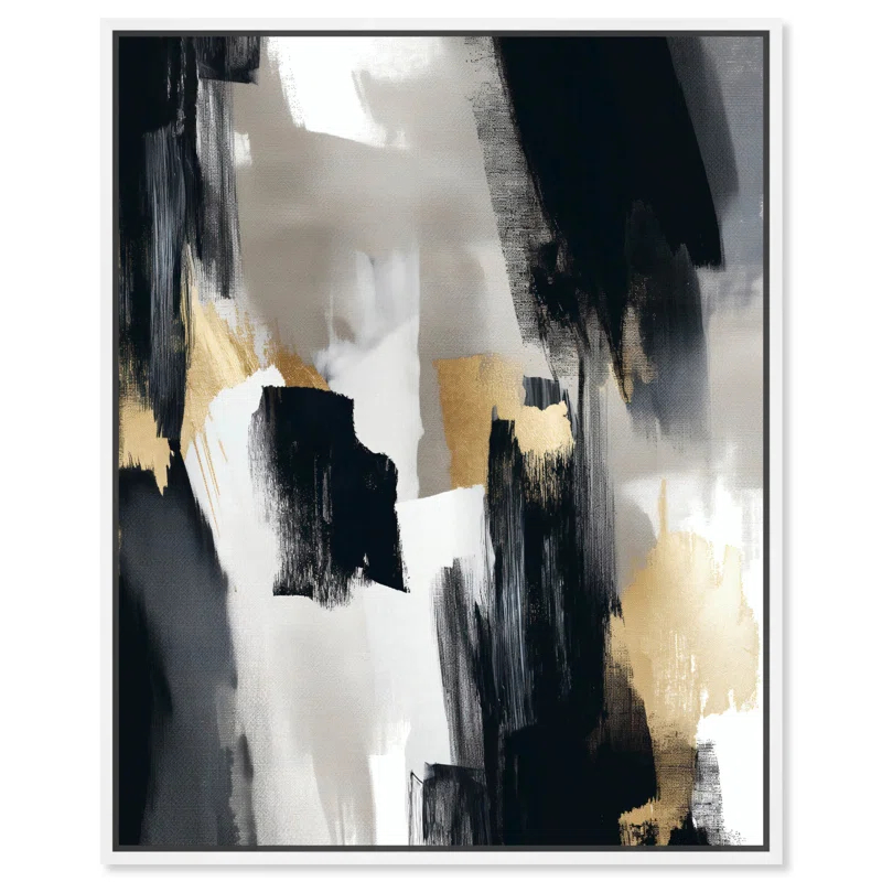 Art Remedy Lost Between Canvas Modern Black And White Abstract Art by Art Remedy