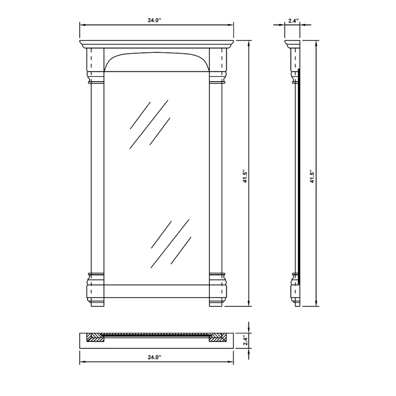 Bellaterra Home Rectangle Wall Mirror
