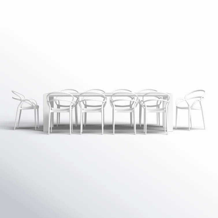 Comet 39.37'' Rectangular 10 - Person Outdoor Dining Set