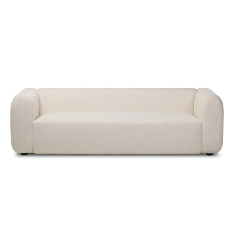 Nara 96'' Off-White Linen Tuxedo Arm Sofa