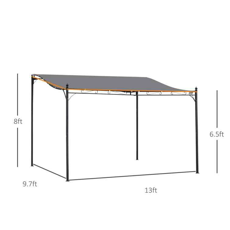 Outsunny 13 Ft.W x 10 Ft. D Canvas Pergola with Canopy