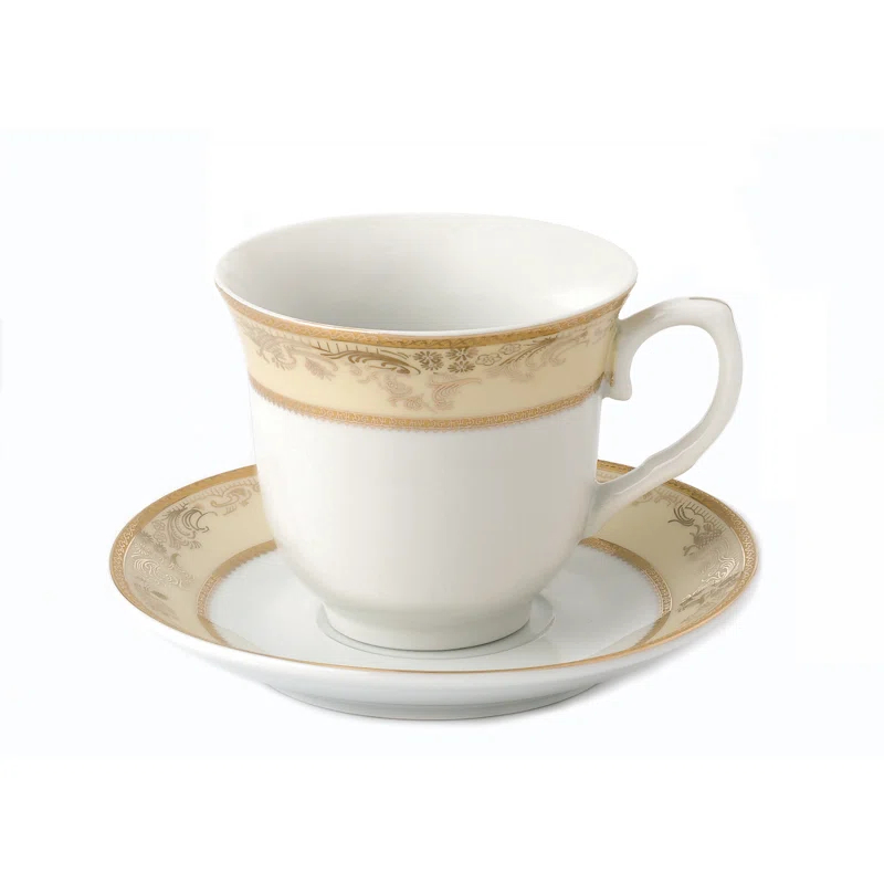 Lorren Home Trends 4 Piece Teacup & Saucer Set