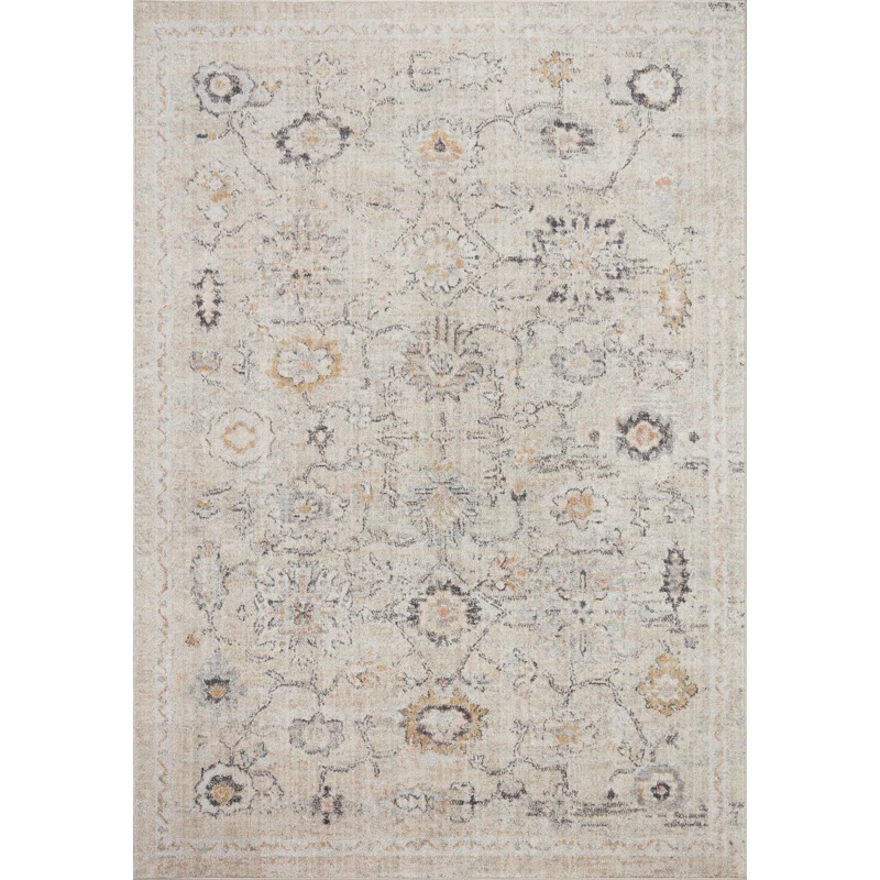 Loloi II Monroe Oriental Machine Woven Polyester Area Rug in Gray/Ivory