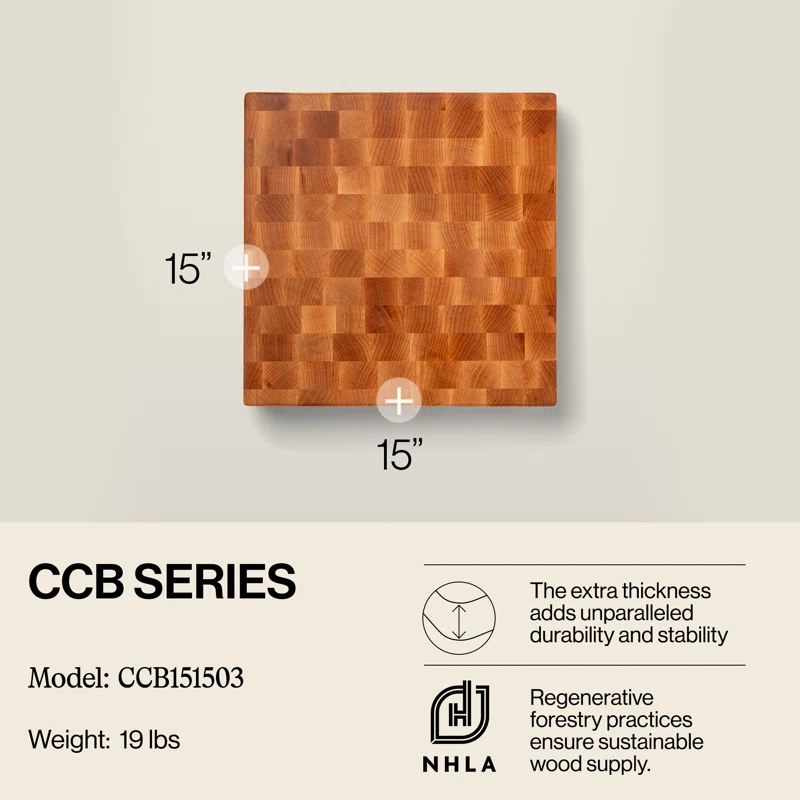 John Boos John Boos Chinese Cutting Board 3" End Grain Reversible