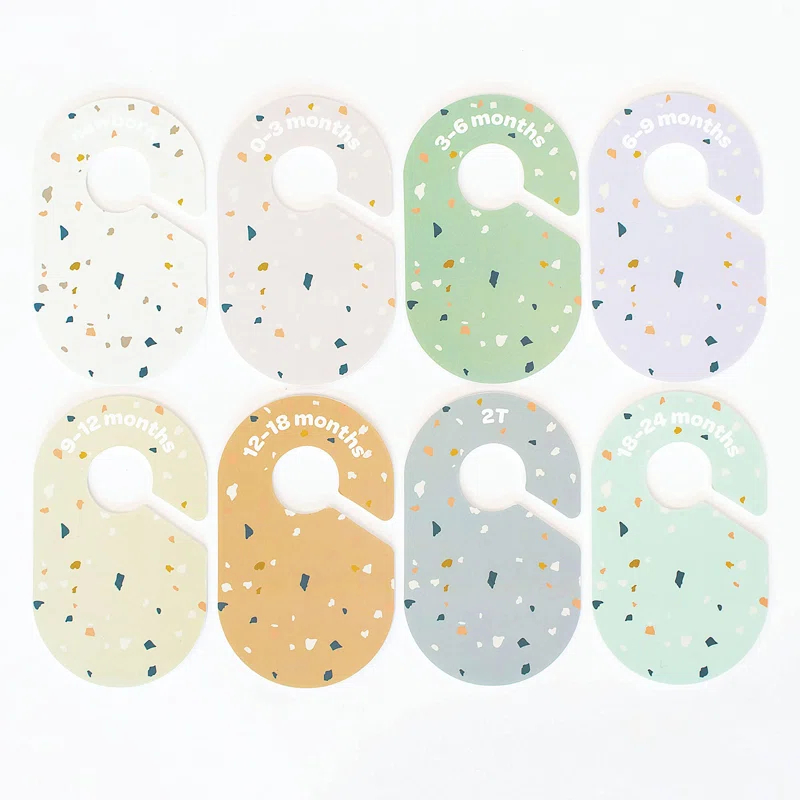 3 Sprouts 3 Sprouts Baby Closet Dividers (Newborn To 24 Months) – Pack Of 8 - Terrazzo (Set of 8)