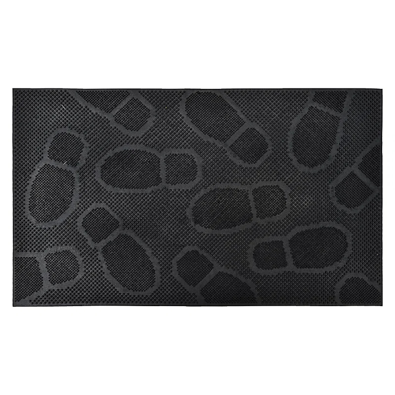 Evideco Outdoor Mat Front Rubber Shoeprint 30 in. x 18 in. Non-Slip Outdoor Door Mat