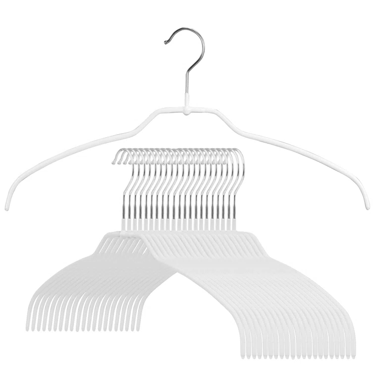 Mawa Mawa Silhouette Non-Slip Steel European Shirt/Coat Hanger, Ultra Thin And Narrow (Set of 20)