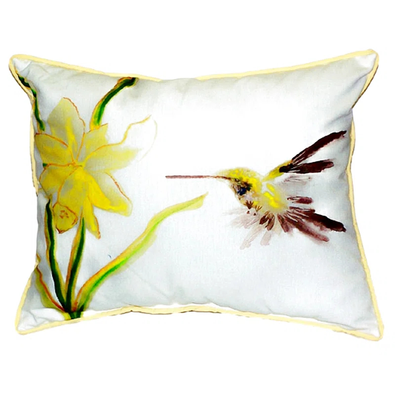 Betsy Drake Interiors Hummingbird Indoor/Outdoor Throw Pillow