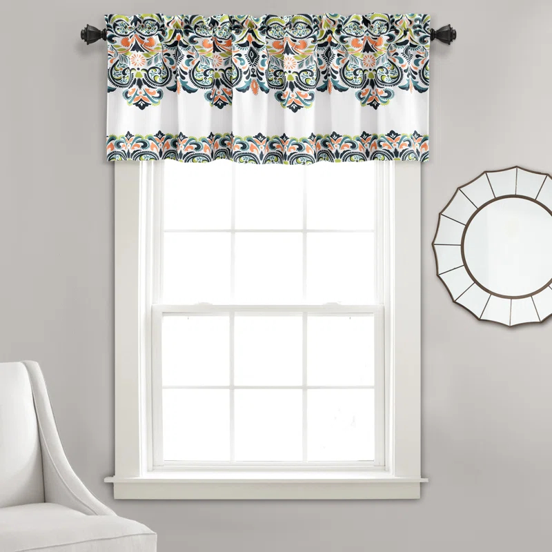 Lush Decor Clara Damask Tailored 52'' W Window Valance