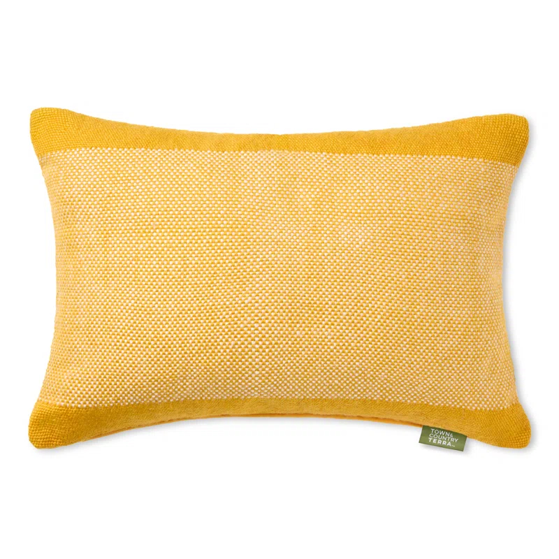Town & Country Living TOWN & COUNTRY TERRA Alara Solid Border Indoor Outdoor Decorative Pillow