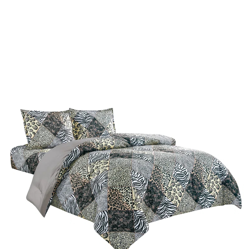 World Products Mart Box Stitch Animal Print Comforter Set