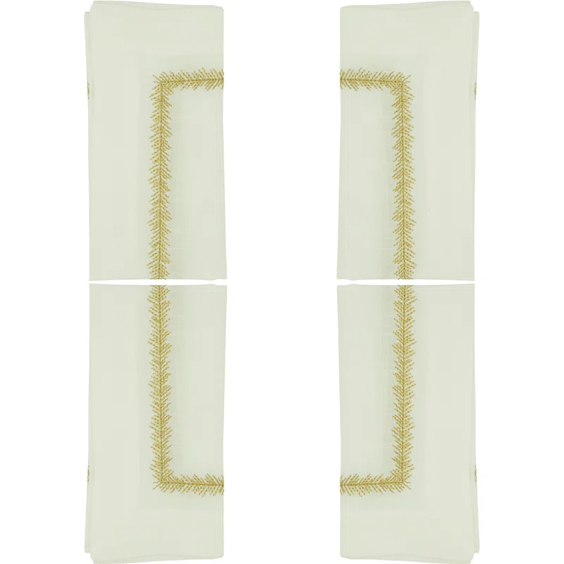 Saro Pomeline Collection Polyester No Pattern Square Napkin (Set of 4)
