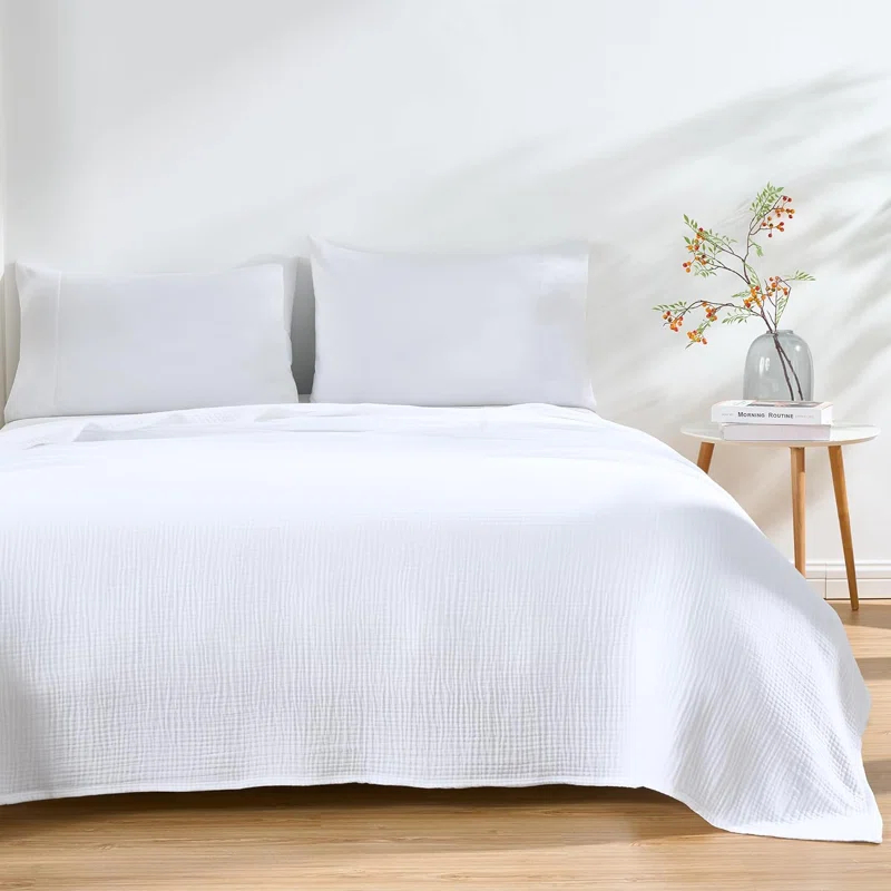 Chezmoi Collection Airy Lightweight 4 Layer Cotton Muslin Blanket