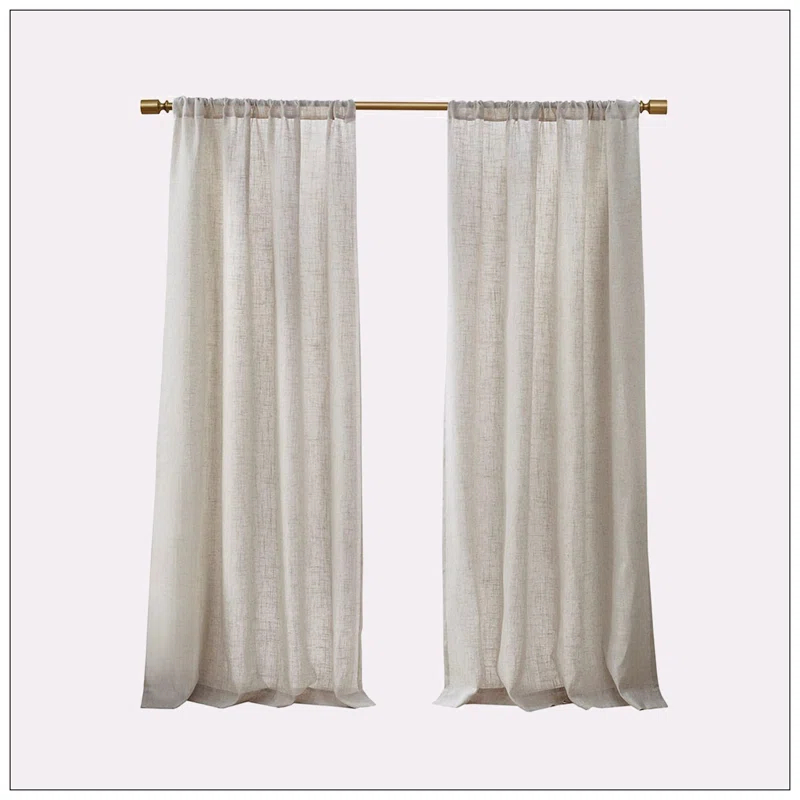Madison Park Kyler Natural Linen Blend Light Filtering Curtain Panel Pair 52x84" (Set of 2)