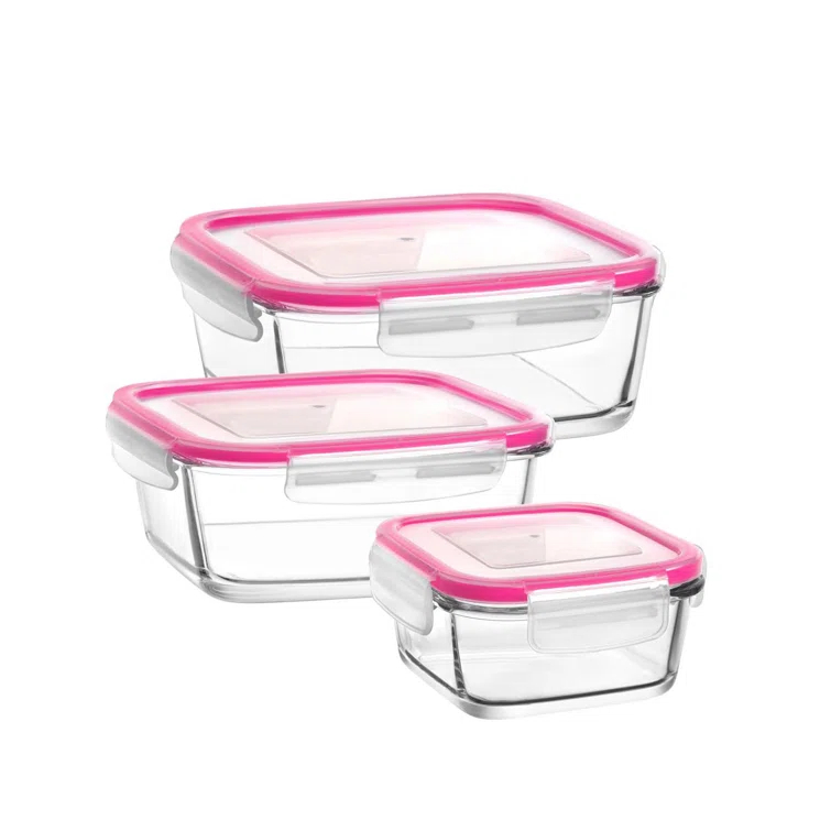 LAV Fresco Glass Food Storage - Set of 3 Containers and 3 Lids