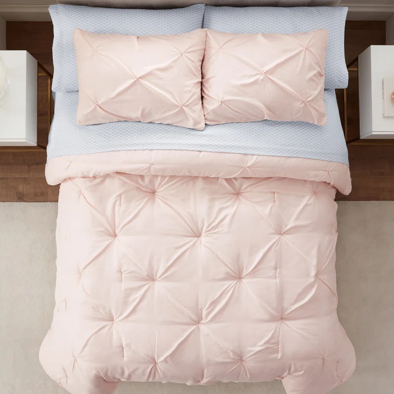 Serta Serta Simply Clean Microfiber Pleated 7 Piece Comforter Set