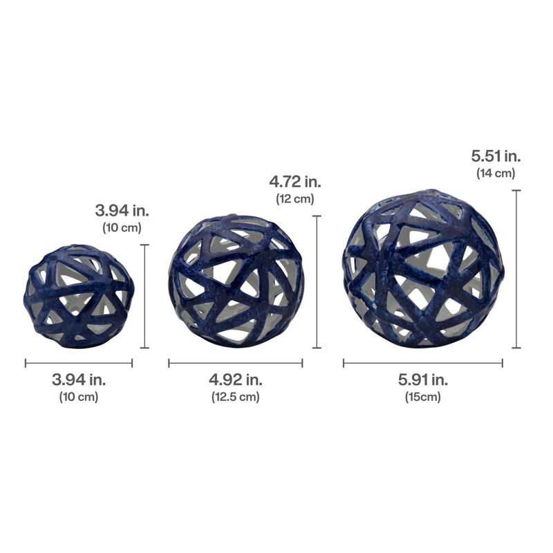 Elements 3 Piece Decorative Spheres Sculpture Set