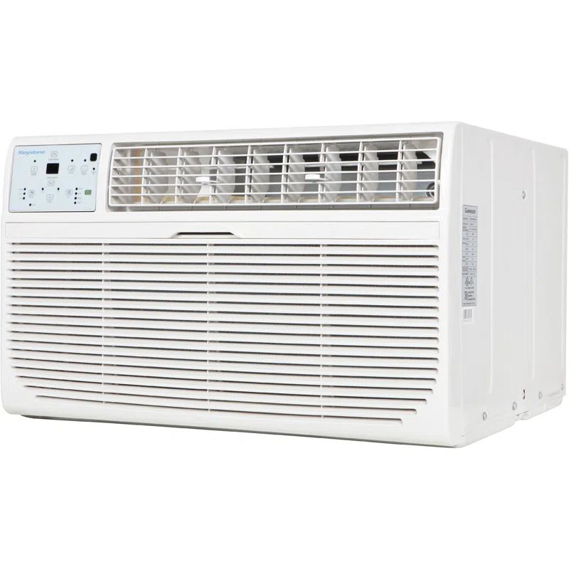 Keystone Keystone 10,000 BTU Wall Mounted Air Conditioner with Supplemental Heat and Dehumidifier Remote Control for Rooms up to 450 Sq.Ft., Quiet, High Efficiency AC