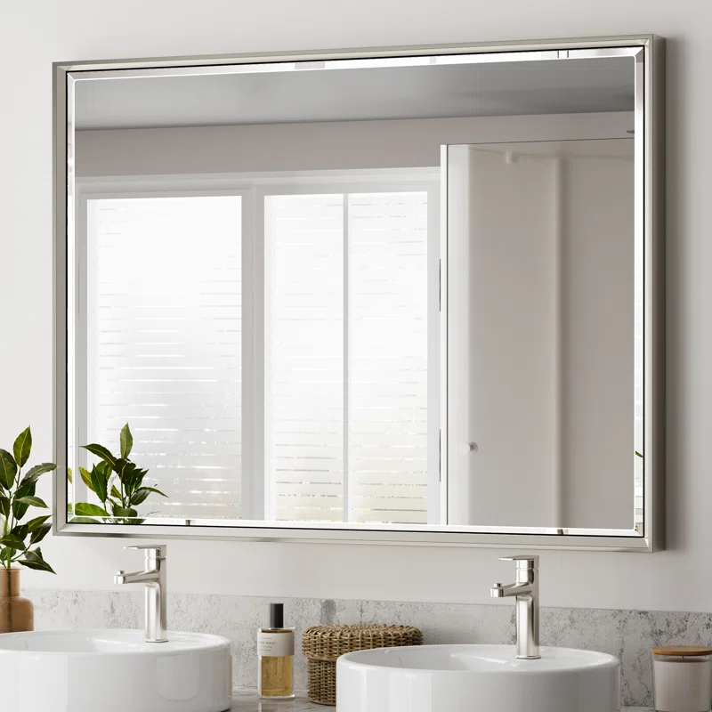 Decorative Wall Mirror Beveled Design, Bathroom Vanity Mirror Accent Mirror Finish