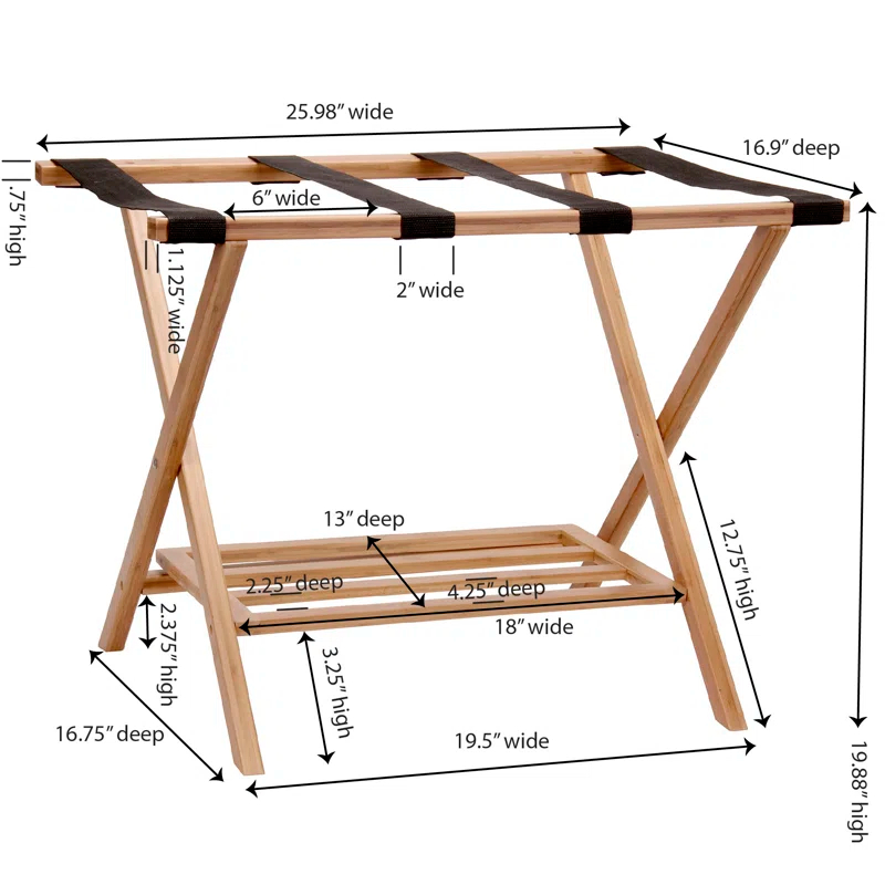 Folding Bamboo Luggage Rack