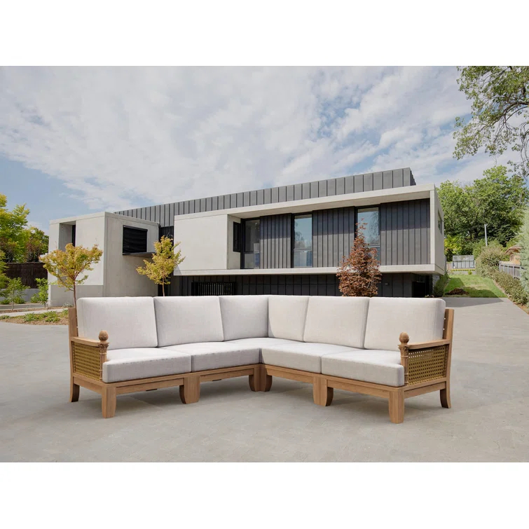 Anderson Teak Teak Outdoor Patio Sectional with Sunbrella® Cushions
