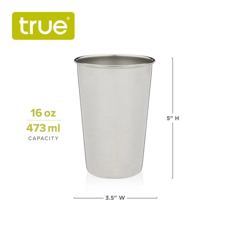 True Stainless Steel Pint Glasses