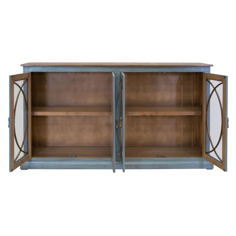 International Furniture Direct Marlin 77'' Solid Wood Sideboard