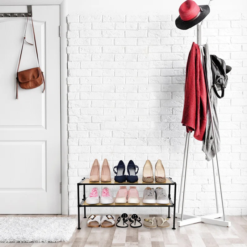 2-Tier (6 Pair) Resin Shoe Storage Rack