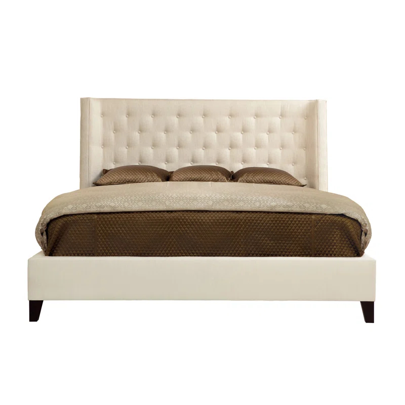 Maxime Upholstered Wingback Bed