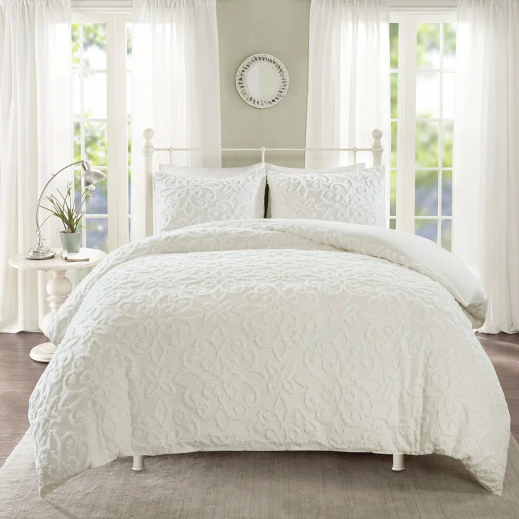 Kelly Clarkson Home Emberly Tufted Cotton Chenille Duvet Cover Set