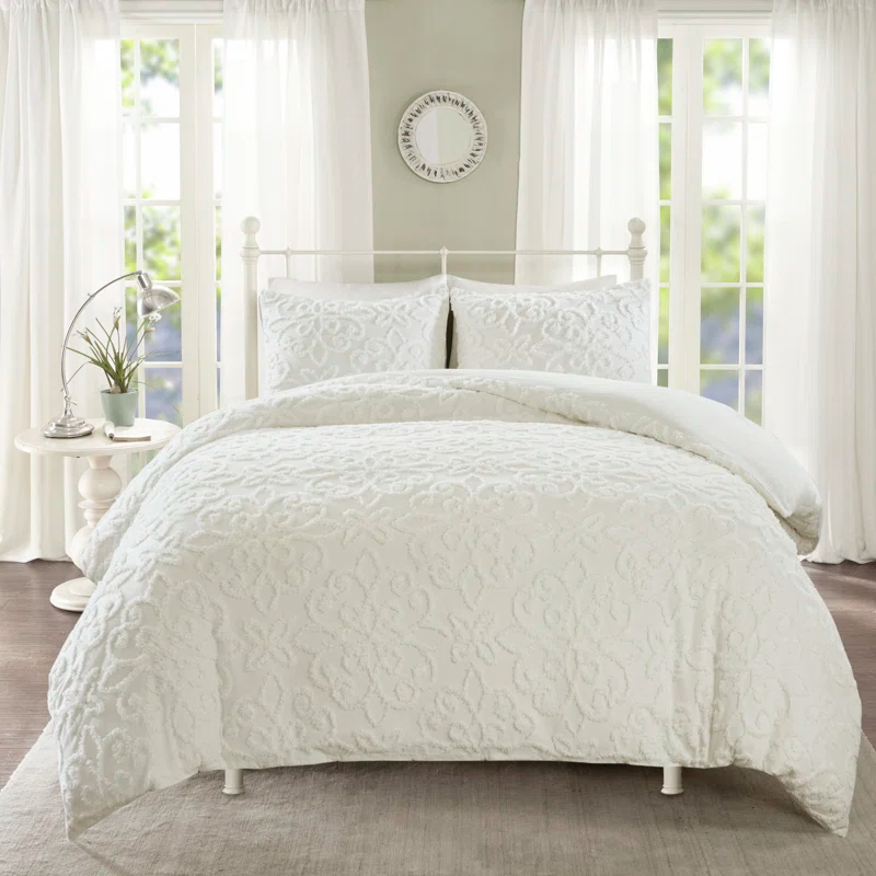 Kelly Clarkson Home Emberly Tufted Cotton Chenille Duvet Cover Set